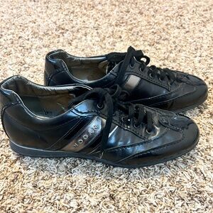 Hogan Women’s Shiny Black Sneakers, leather/pleather, size 38
